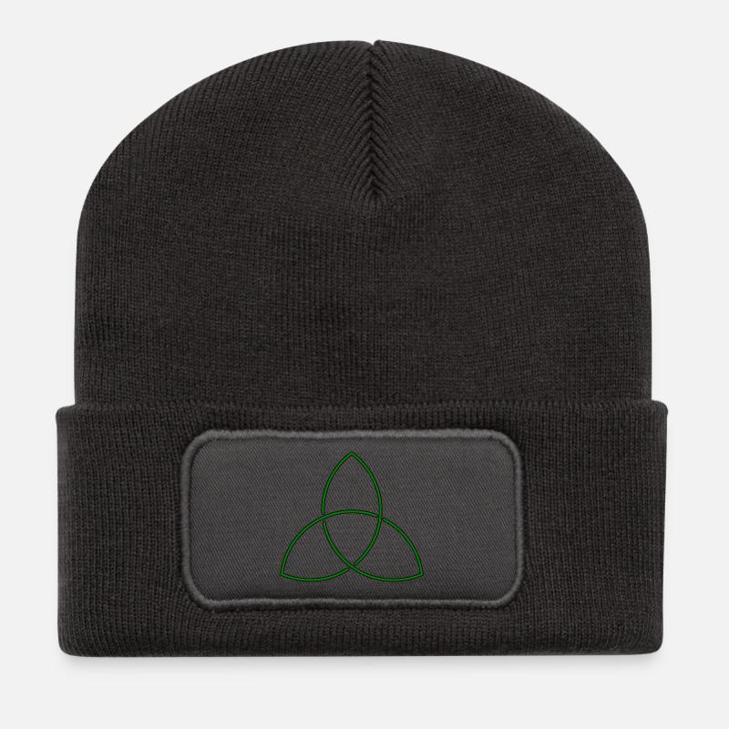 Nœud celtique (Triquetra) - Beanie recyclé à patch - charbon