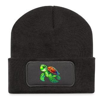 Turtle - Recycled Patch Beanie - dark grey - Front