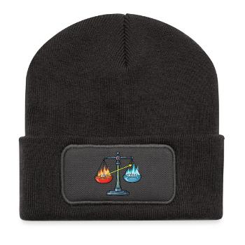Hot vs. Crazy – A Question of Balance ! - Recycled Patch Beanie - dark grey - Front