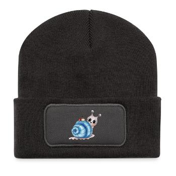 schneckenhaus blau - Recycelte Patch Beanie - Dunkelgrau - Vorne