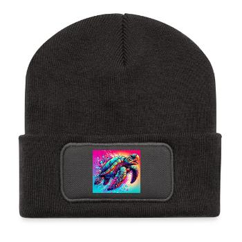 turtle - Recycled Patch Beanie - dark grey - Front