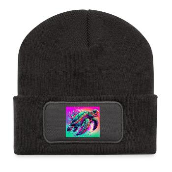 turtle - Recycled Patch Beanie - dark grey - Front