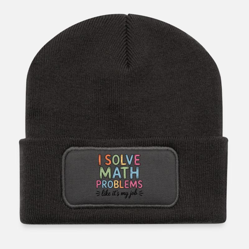 Ich Löse Matheprobleme Wie Ein Job Mathelehrer - Recycelte Patch Beanie - Dunkelgrau