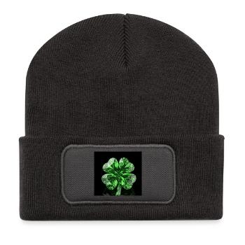 Kleegrün - Recycelte Patch Beanie - Dunkelgrau - Vorne