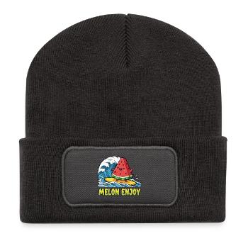Surfing Watermelon - Recycled Patch Beanie - dark grey - Front