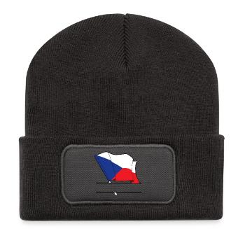 TSCHECHISCHE REPUBLIK – Personalisierte Flagge - Recycelte Patch Beanie - Dunkelgrau - Vorne
