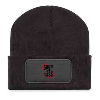 Batterie et basse | Rhum et âne - Beanie recyclé à patch - charbon - Devant