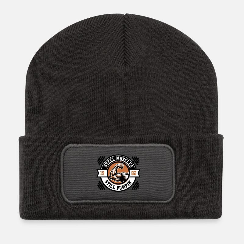 Muskelpumpen - Recycelte Patch Beanie - Dunkelgrau