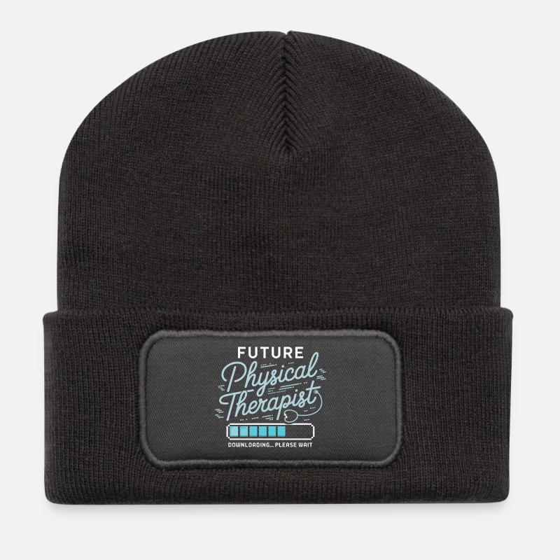 ZukunftsPhysiotherapeut Design - Recycelte Patch Beanie - Dunkelgrau