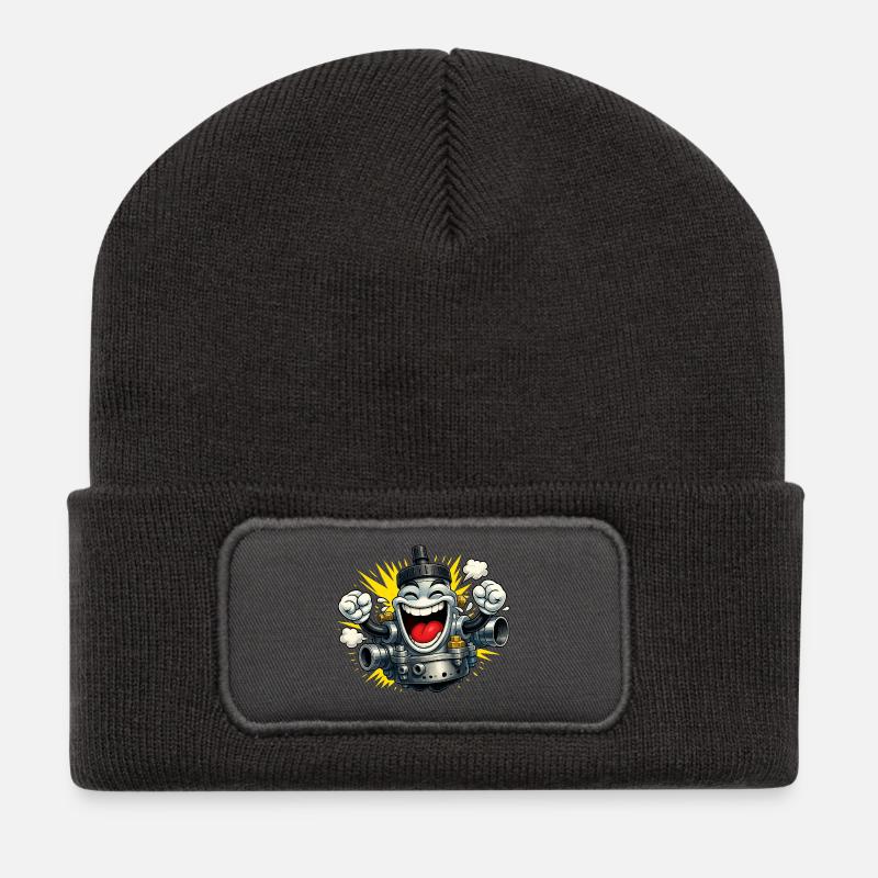 Carburetor moped fun - Recycled Patch Beanie - dark grey