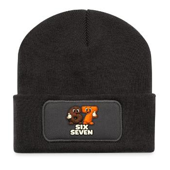 67 Six Seven Meme Monkey Viral Trend - Recycled Patch Beanie - dark grey - Front