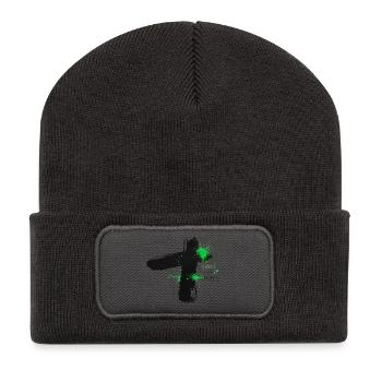 Protégez votre énergie - Conception de pleine conscience - Beanie recyclé à patch - charbon - Devant