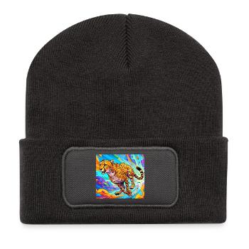 guépard - Beanie recyclé à patch - charbon - Devant