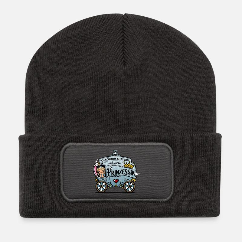 Ich werd Prinzessin Glitzerkutsche - Recycelte Patch Beanie - Dunkelgrau