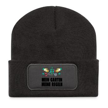 Mein Garten Shirt - Recycelte Patch Beanie - Dunkelgrau - Vorne