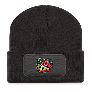 Fruits juteux et colorés avec Stay Juicy - Beanie recyclé à patch - charbon - Devant