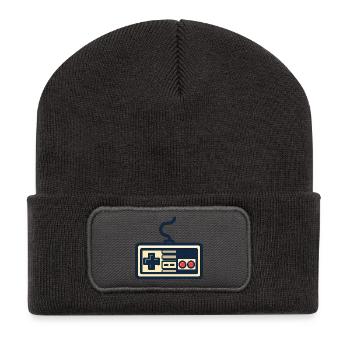 Conception de manette de jeu rétro - Beanie recyclé à patch - charbon - Devant
