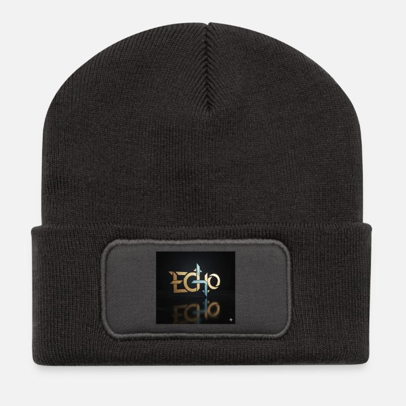 Jeu de lumière Echo Geometry - Beanie recyclé à patch - charbon