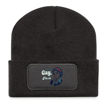 Pride Month LGBTQ – Klingt schwul, ich bin dabei. - Recycelte Patch Beanie - Dunkelgrau - Vorne