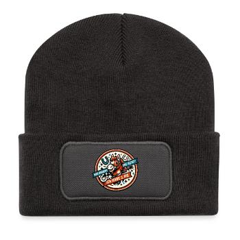 Pony PS Spruch Rund-Design - Recycelte Patch Beanie - Dunkelgrau - Vorne