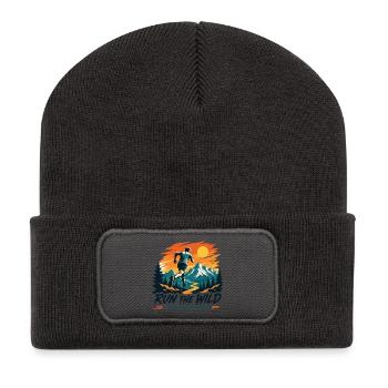 Run The Wild Trail Running Shirt - Recycled Patch Beanie - dark grey - Front