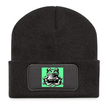 Frosch - Recycelte Patch Beanie - Dunkelgrau - Vorne