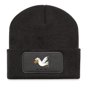 Mi Mi Mi Möwe - Recycelte Patch Beanie - Dunkelgrau - Vorne