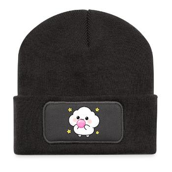 Kawaii Cloud Bubblegum Puff - Recycled Patch Beanie - dark grey - Front