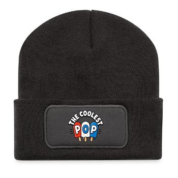 Lustiger Opa, der coolste Papa - Recycelte Patch Beanie - Dunkelgrau - Vorne