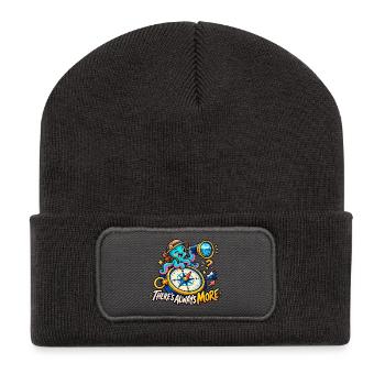 Es gibt immer mehr - Recycelte Patch Beanie - Dunkelgrau - Vorne