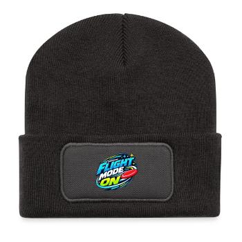 Flugmodus Aktiv - Recycelte Patch Beanie - Dunkelgrau - Vorne
