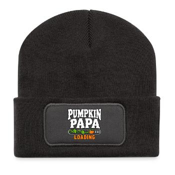 Kürbis Papa Loading - Recycelte Patch Beanie - Dunkelgrau - Vorne
