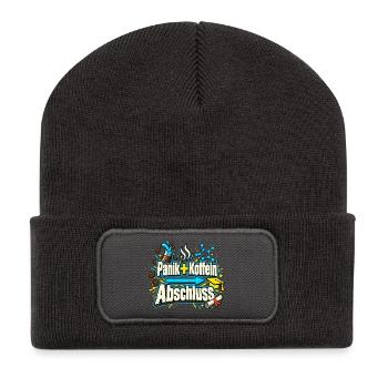 Abi Abschluss Prüfungsstress Koffein Nerd Humor - Recycelte Patch Beanie - Dunkelgrau - Vorne