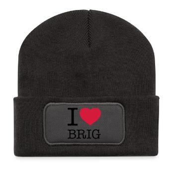I LOVE BRIG - Recycelte Patch Beanie - Dunkelgrau - Vorne
