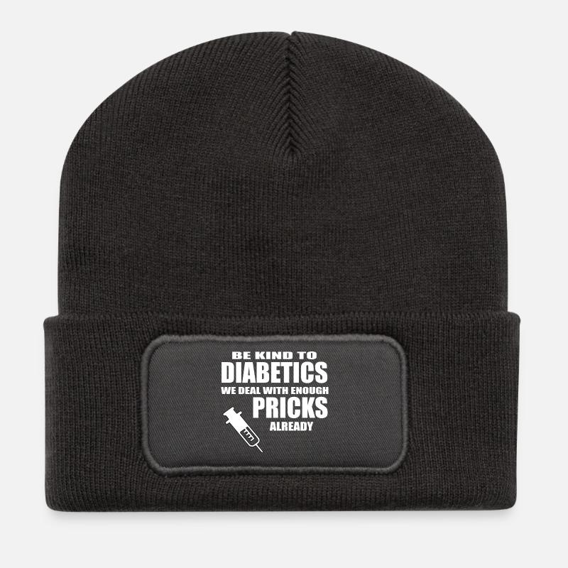 diabetics - Recycled Patch Beanie - dark grey