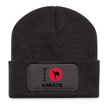 Karate - Recycelte Patch Beanie - Dunkelgrau - Vorne