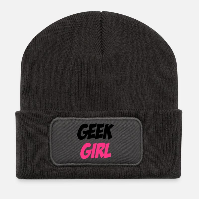 Geek Girl - Recycled Patch Beanie - dark grey