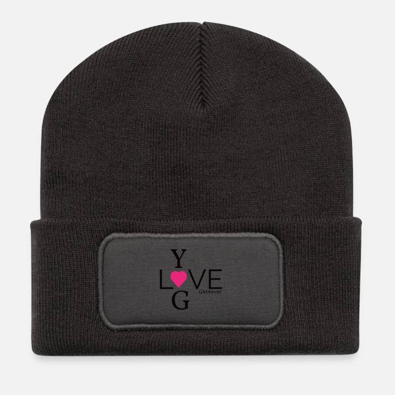 Cadeau YogLove - Beanie recyclé à patch - charbon