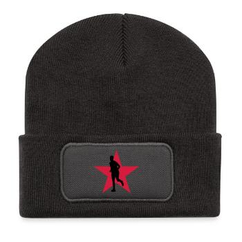 Laufen / Running / Jogging / Joggen / Marathon - Recycelte Patch Beanie - Dunkelgrau - Vorne