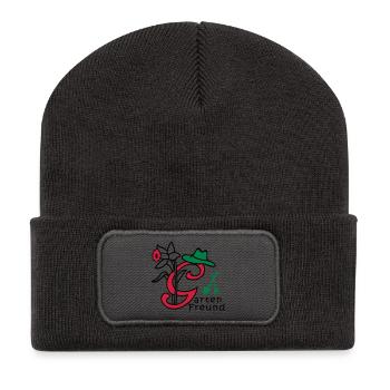 Garten, Buchstabe G, Natur - Recycelte Patch Beanie - Dunkelgrau - Vorne