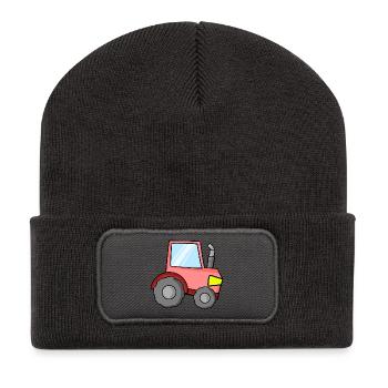 Tracteur pour enfants - Beanie recyclé à patch - charbon - Devant