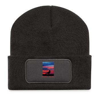 Bird in the evening sky peace - Recycled Patch Beanie - dark grey - Front