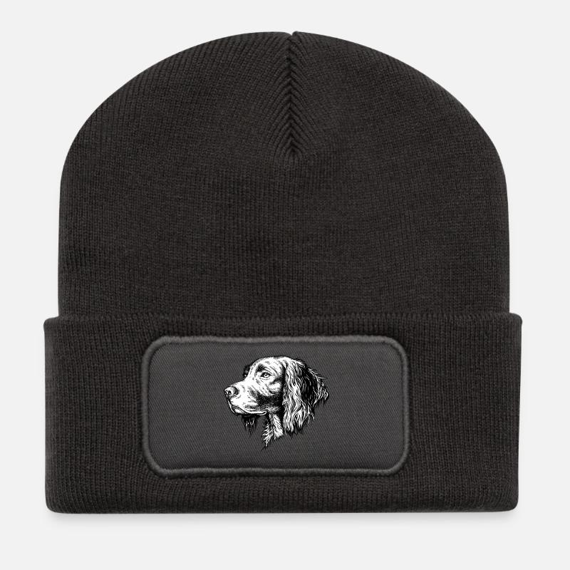 Münsterländer Portrait - Beanie recyclé à patch - charbon