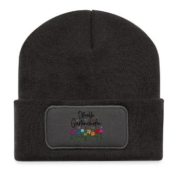Garten Chefin Gartenarbeit Offizielle Gartenchefin - Recycelte Patch Beanie - Dunkelgrau - Vorne