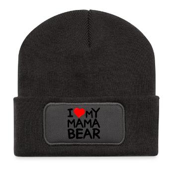 Ich liebe meine Mama Bär - Ich liebe meine Mama Bär - Recycelte Patch Beanie - Dunkelgrau - Vorne