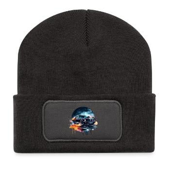 Muscle Car - für Auto Enthusiasten - Recycelte Patch Beanie - Dunkelgrau - Vorne