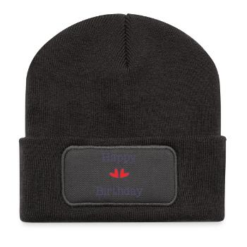 ALLES GUTE ZUM GEBURTSTAG. ALLES GUTE ZUM GEBURTSTAG. JAHRESTAG. - Recycelte Patch Beanie - Dunkelgrau - Vorne