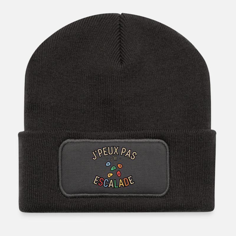 J'peux pas j'ai Escalade - Beanie recyclé à patch - charbon