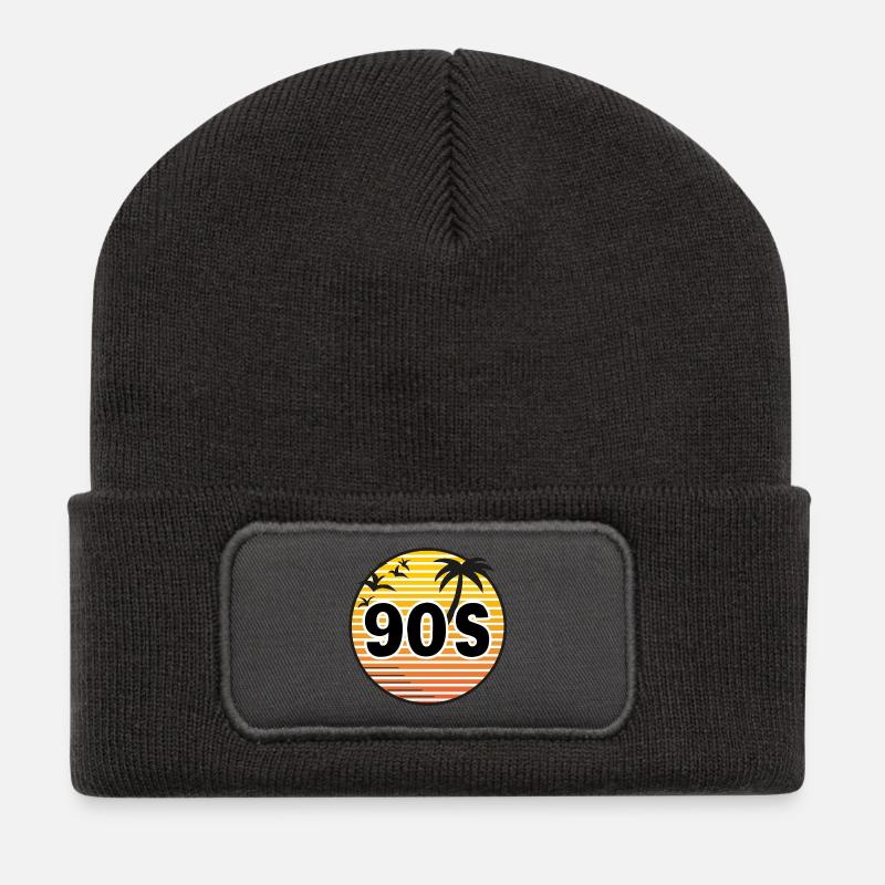 The 90s - Recycelte Patch Beanie - Dunkelgrau