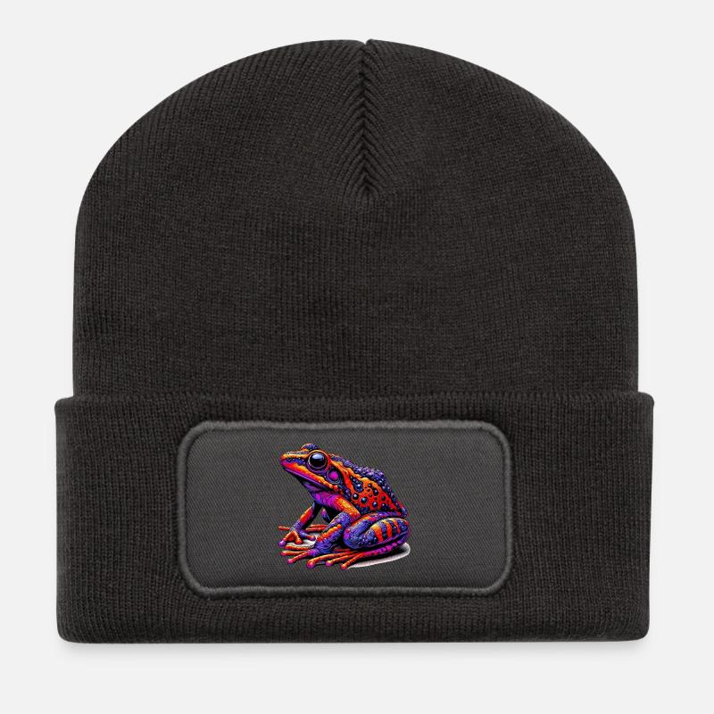 Frosch - Recycelte Patch Beanie - Dunkelgrau